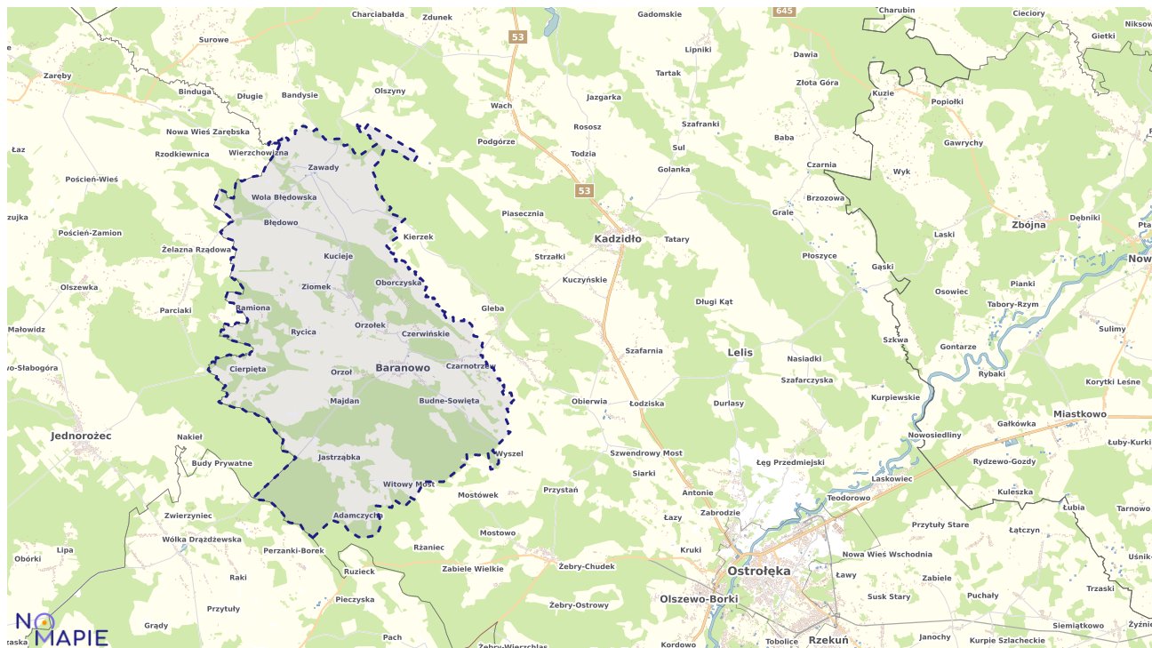 Mapa wyborów do sejmu Baranowo