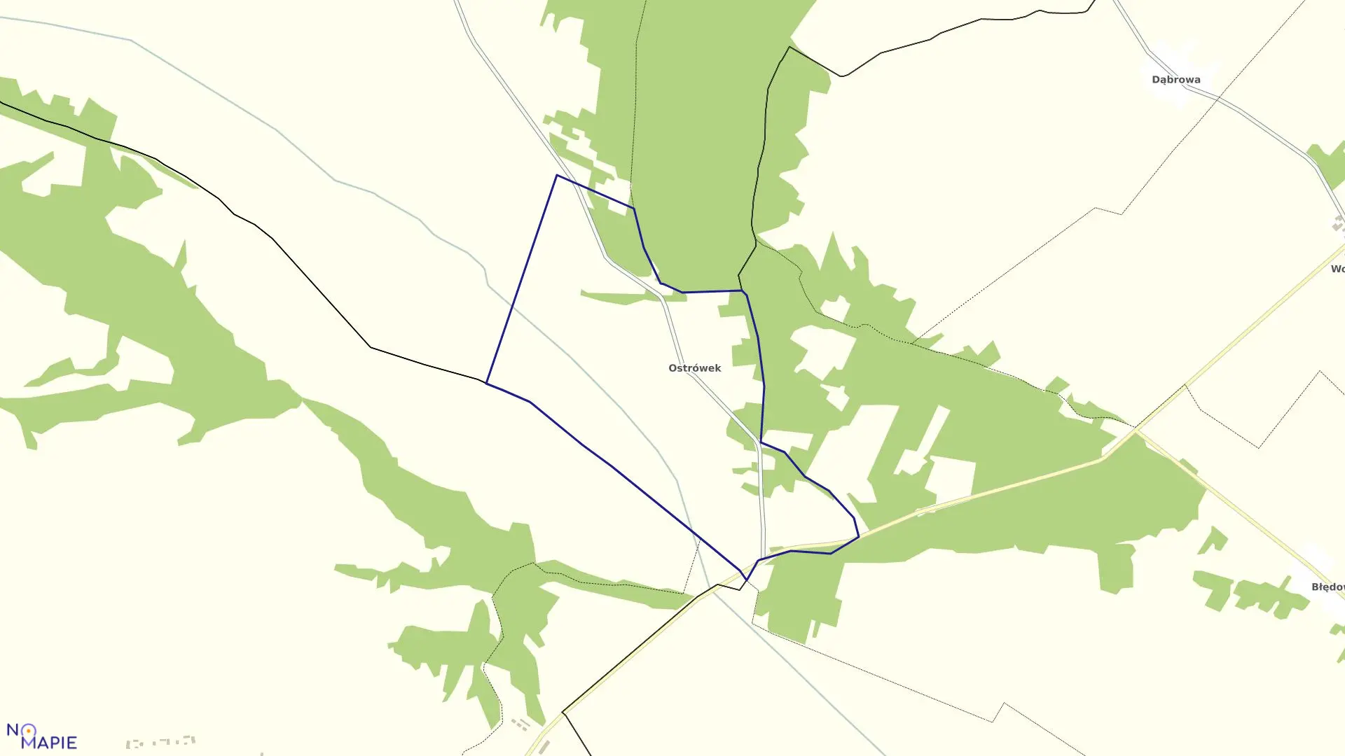 Mapa obrębu OSTRÓWEK w gminie Baranowo